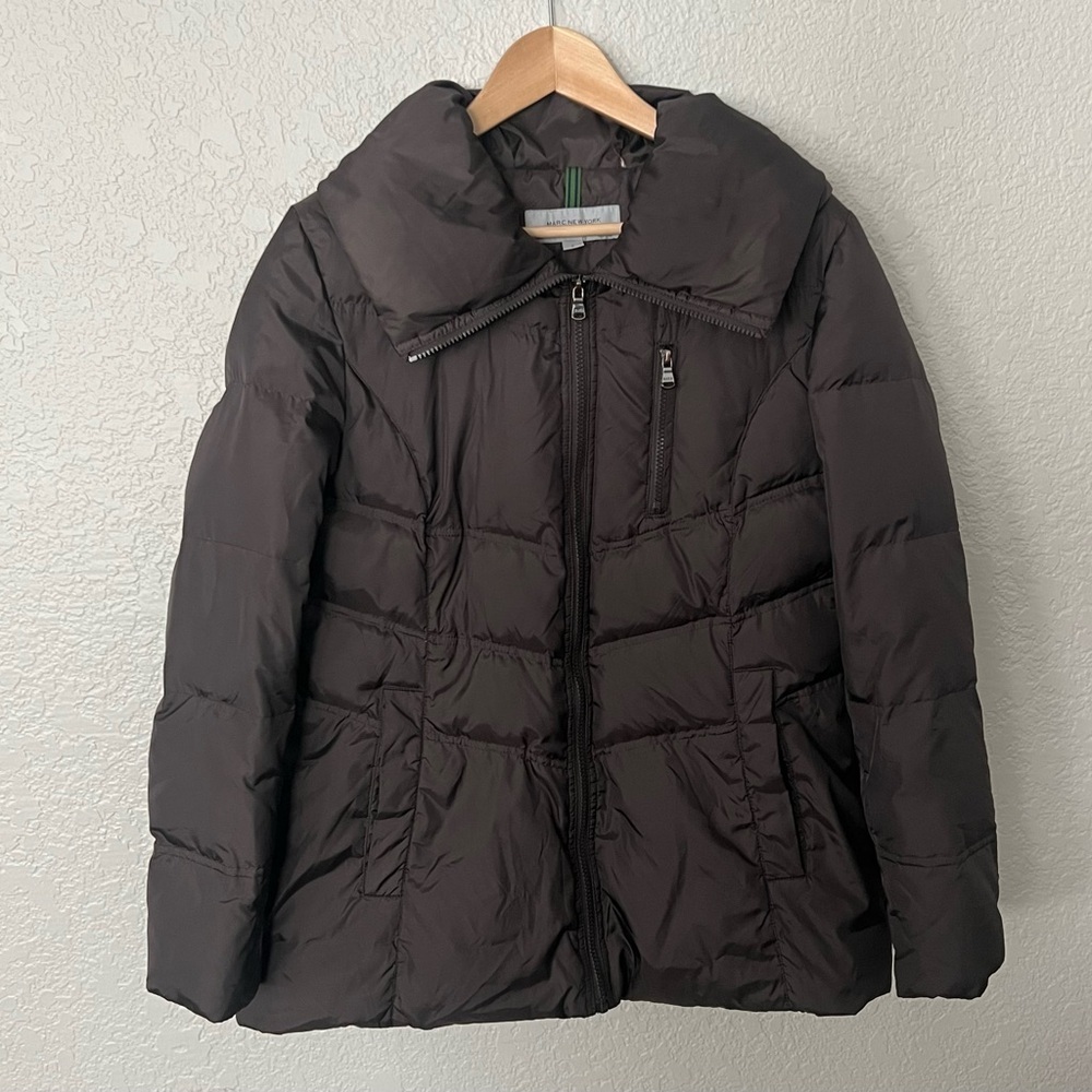 Marc New York Andrew Marc Grey Brown Down Puffer Jacket Size Medium Large